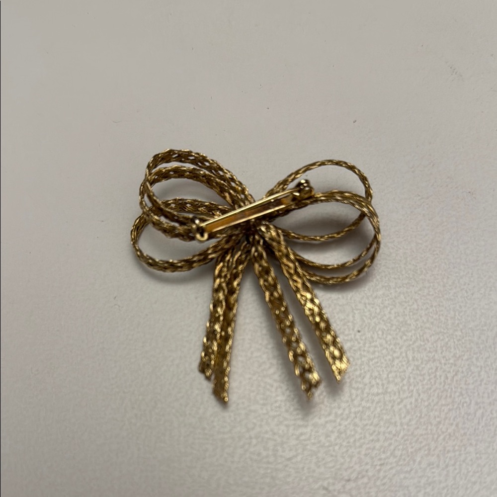 Vintage Gold Bow Brooch Trending - Picture 2 of 8